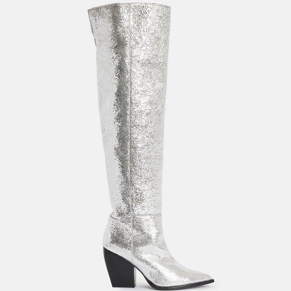 ALL SAINTS Leather OTK Boots - Picture 3 of 14